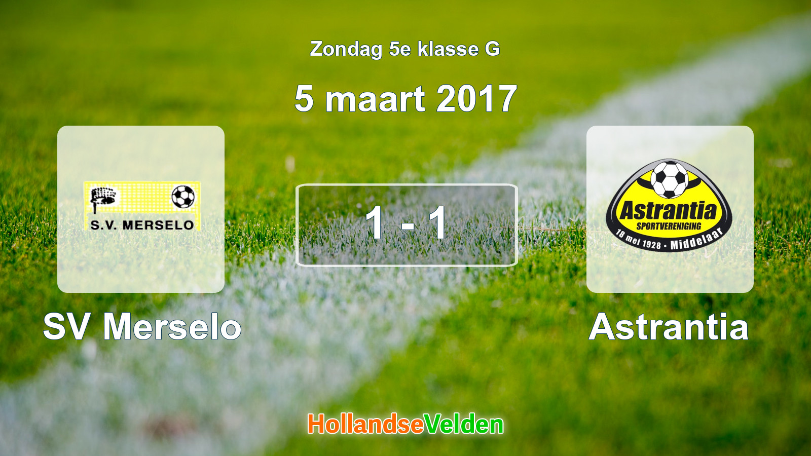 Gespeelde wedstrijd: SV Merselo - Astrantia 1 - 1 (5 maart 2017)