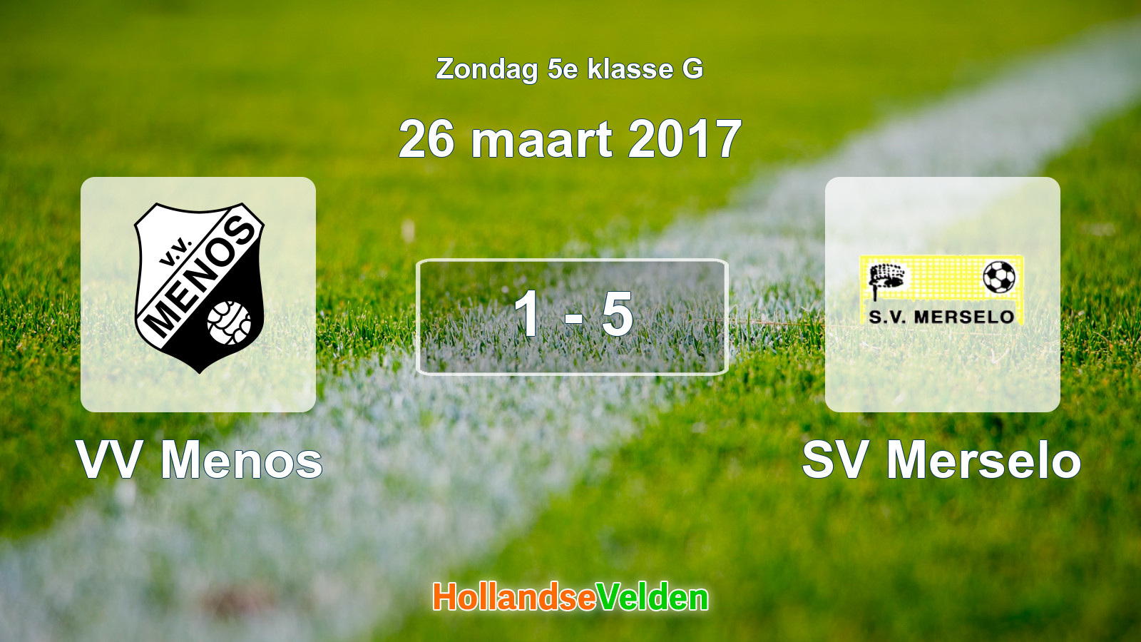 Gespeelde wedstrijd: VV Menos - SV Merselo 1 - 5 (26 maart 2017)