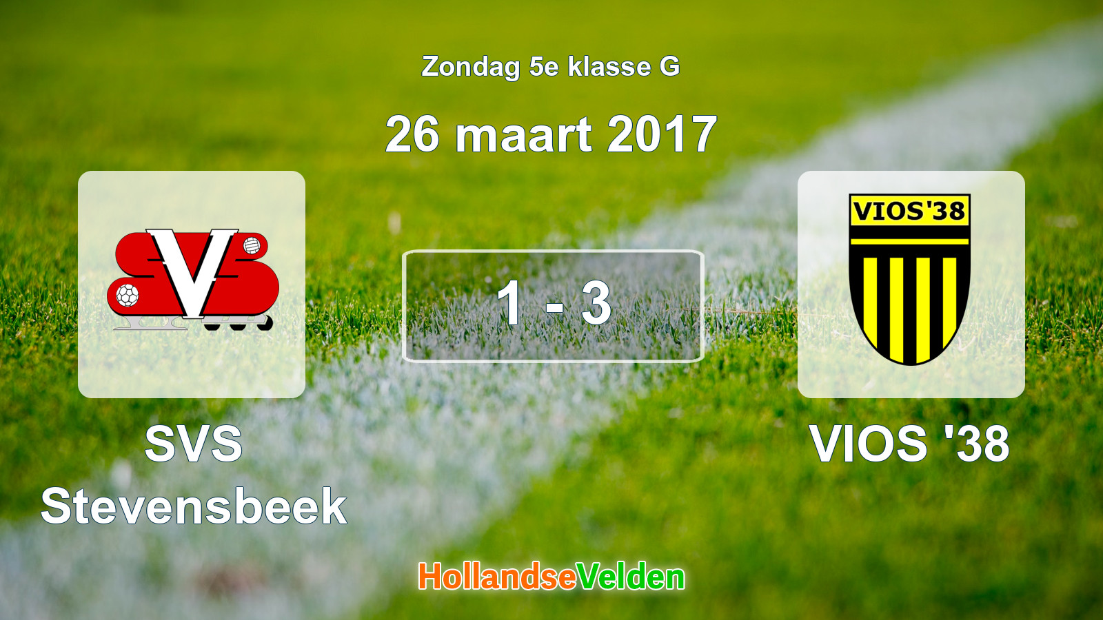 Gespeelde wedstrijd: SVS Stevensbeek - VIOS '38 1 - 3 (26 maart 2017)