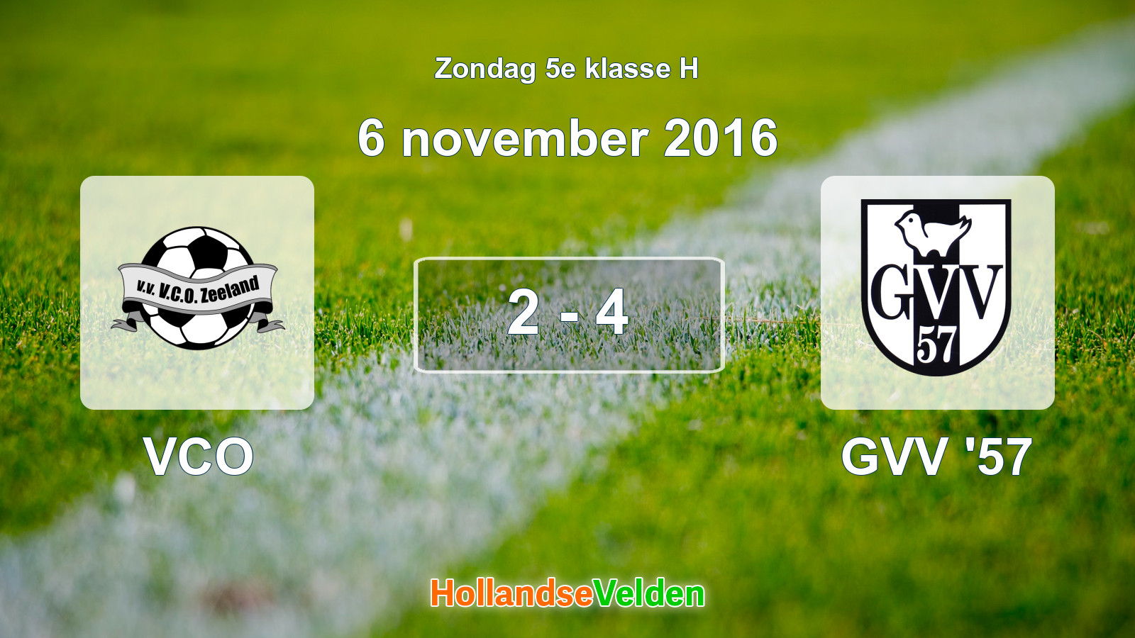 Gespeelde wedstrijd: VCO - GVV '57 2 - 4 (6 november 2016)