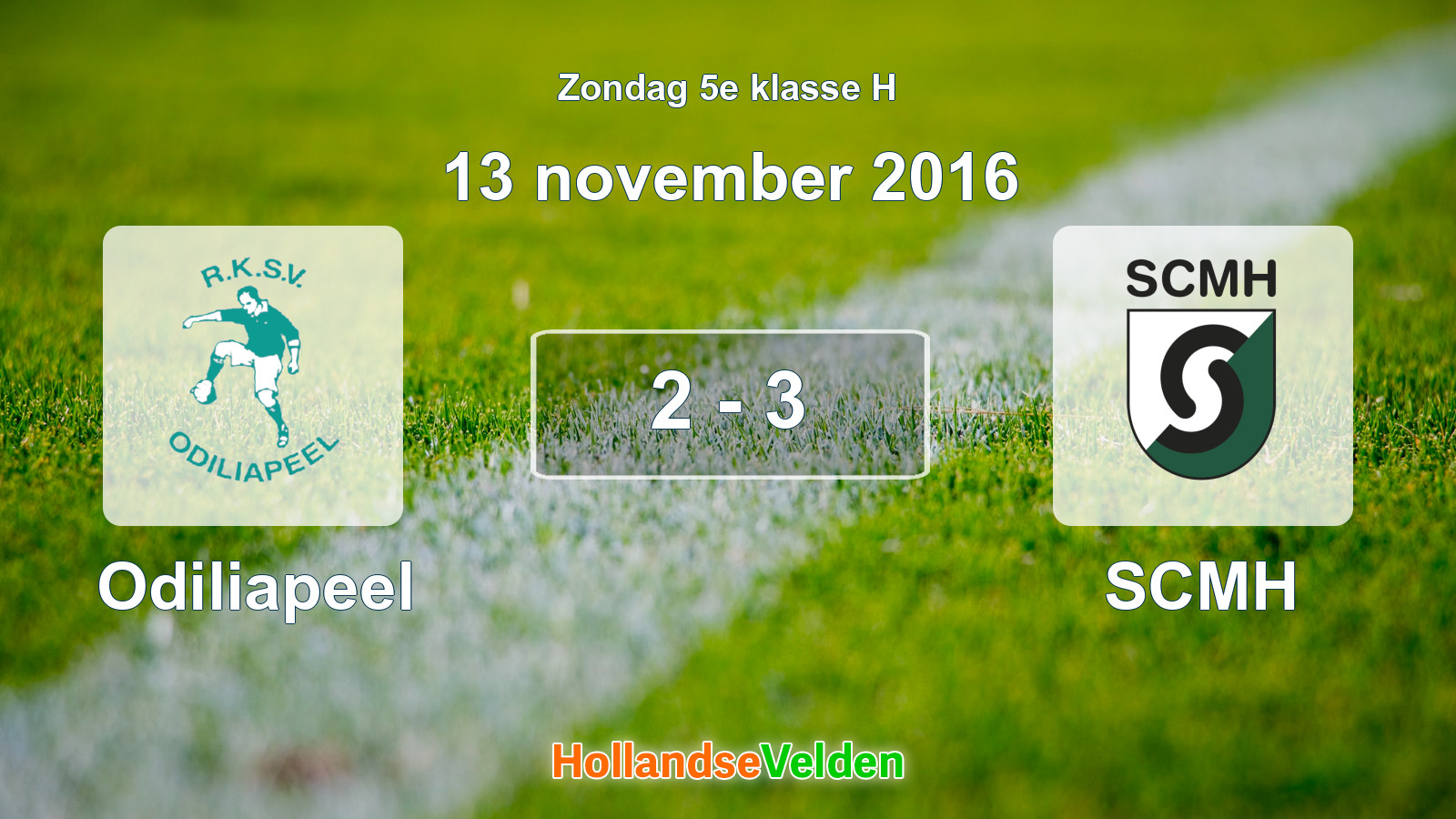 Gespeelde wedstrijd: Odiliapeel - SCMH 2 - 3 (13 november 2016)