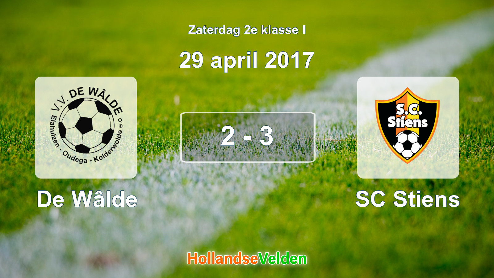 Gespeelde wedstrijd: De Wâlde - SC Stiens 2 - 3 (29 april 2017)