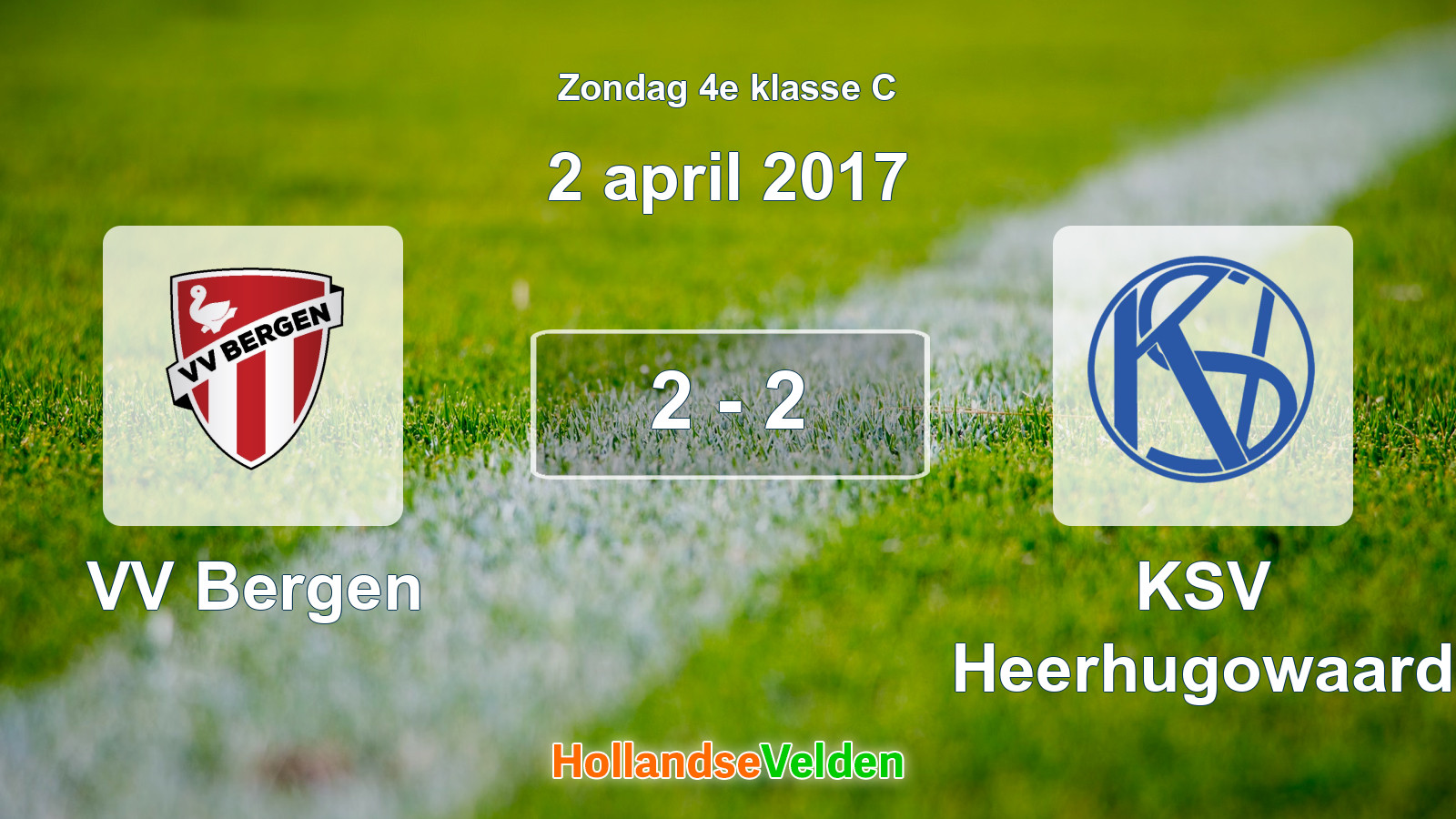 Gespeelde wedstrijd: VV Bergen - KSV Heerhugowaard 2 - 2 (2 april 2017)