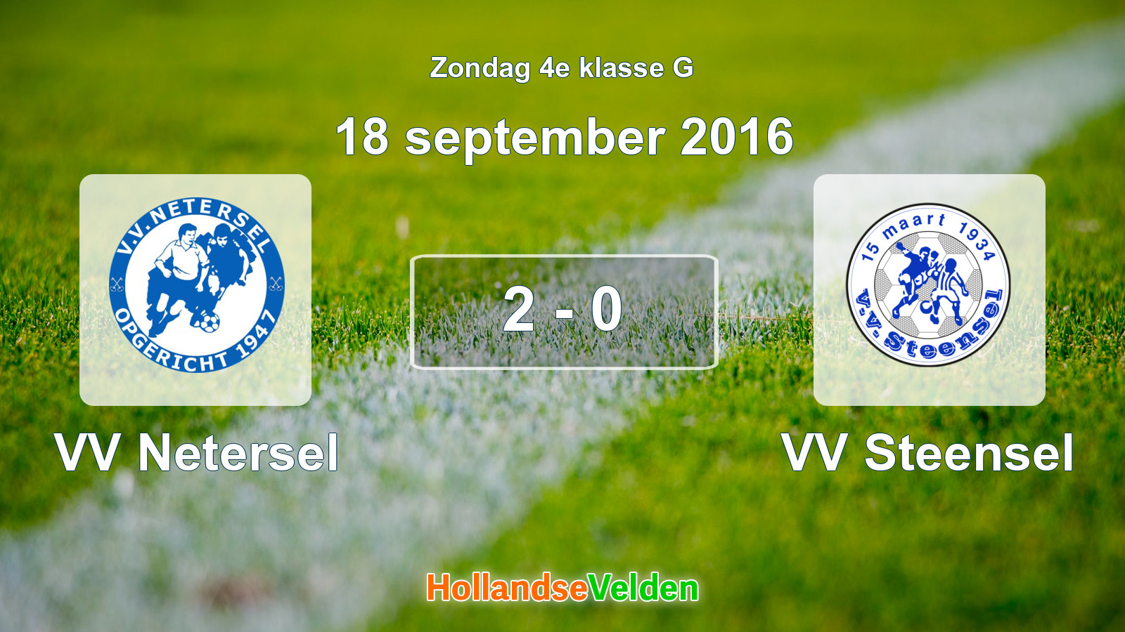 Gespeelde wedstrijd: VV Netersel - VV Steensel 2 - 0 (18 september 2016)