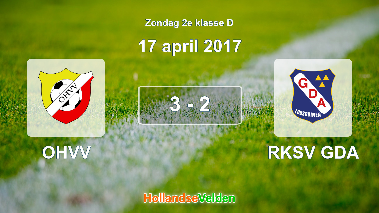Gespeelde wedstrijd: OHVV - RKSV GDA 3 - 2 (17 april 2017)