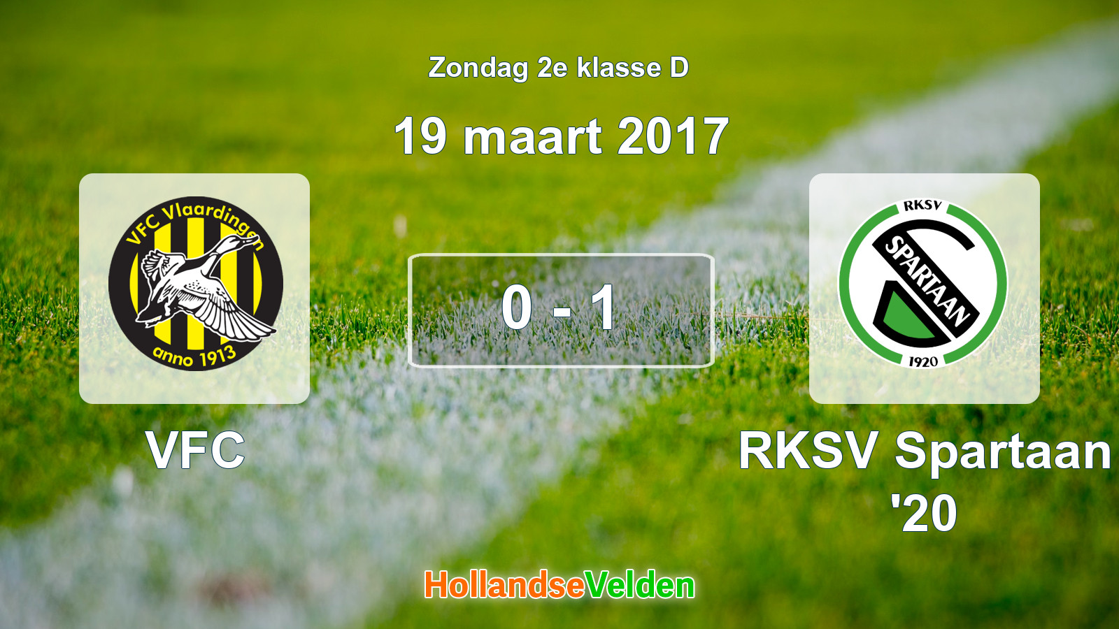 Gespeelde wedstrijd: VFC - RKSV Spartaan '20 0 - 1 (19 maart 2017)