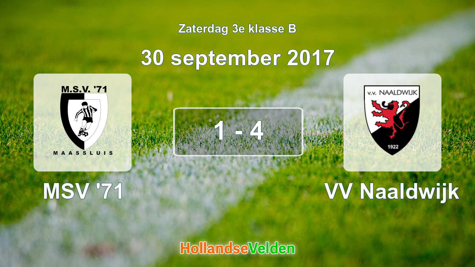 Gespeelde wedstrijd: MSV '71 - VV Naaldwijk 1 - 4 (30 september 2017)