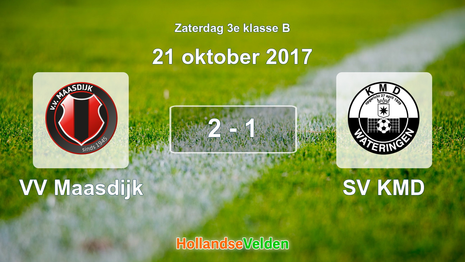 Gespeelde wedstrijd: VV Maasdijk - SV KMD 2 - 1 (21 oktober 2017)