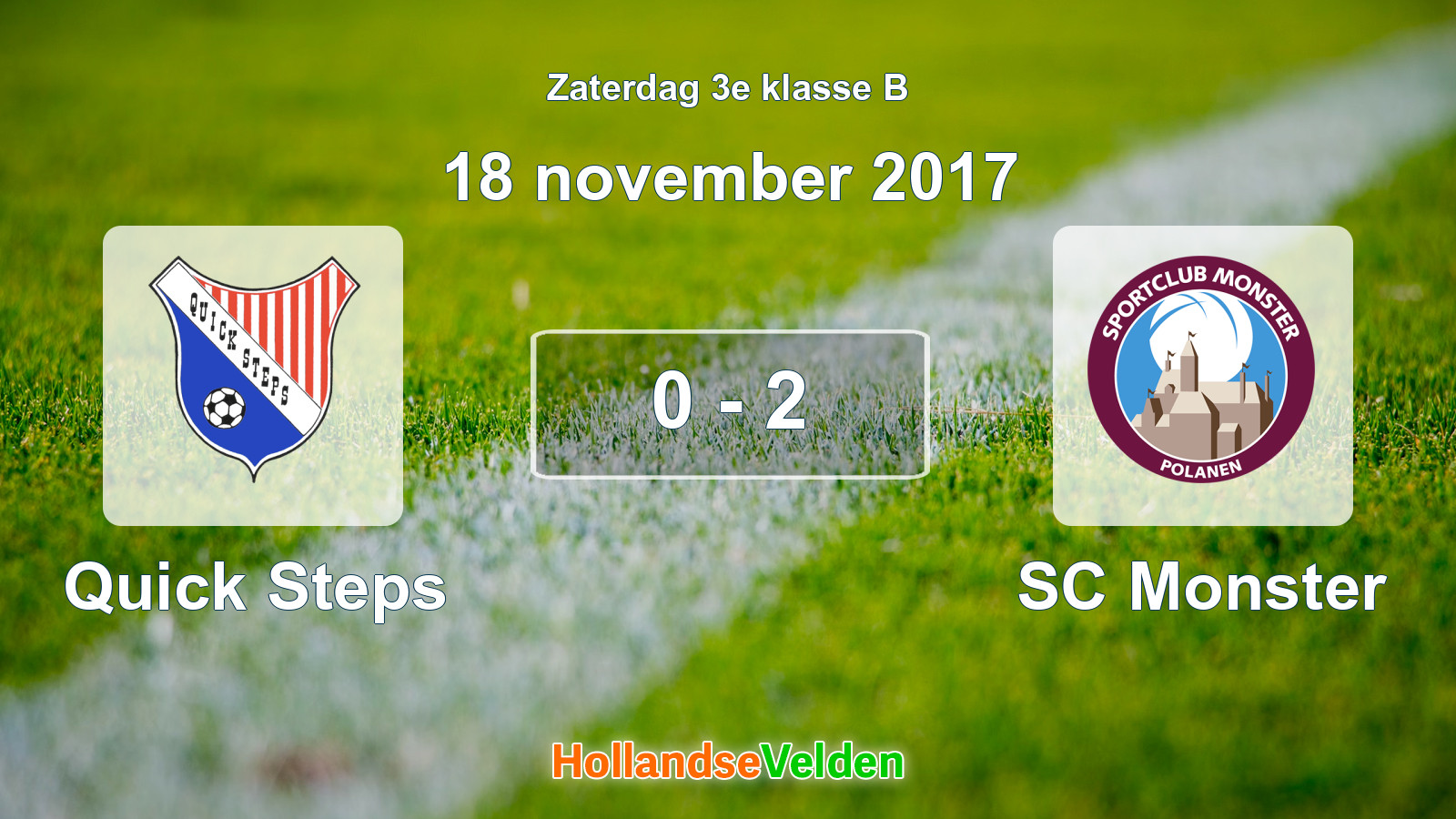 Gespeelde wedstrijd: Quick Steps - SC Monster 0 - 2 (18 november 2017)