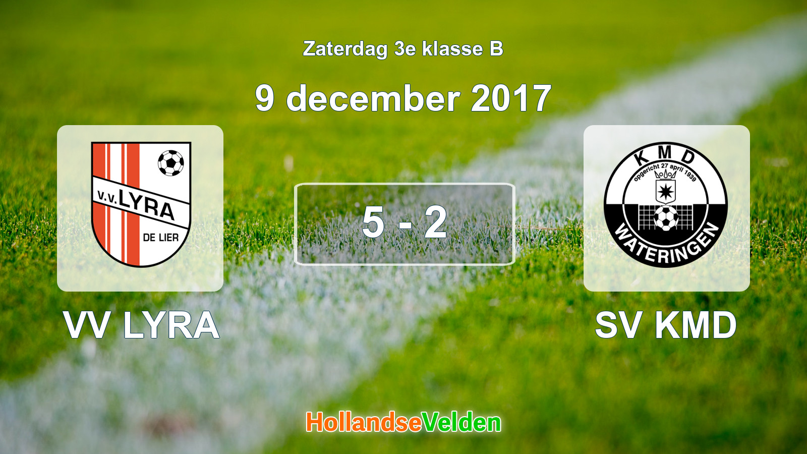 Gespeelde wedstrijd: VV LYRA - SV KMD 5 - 2 (9 december 2017)