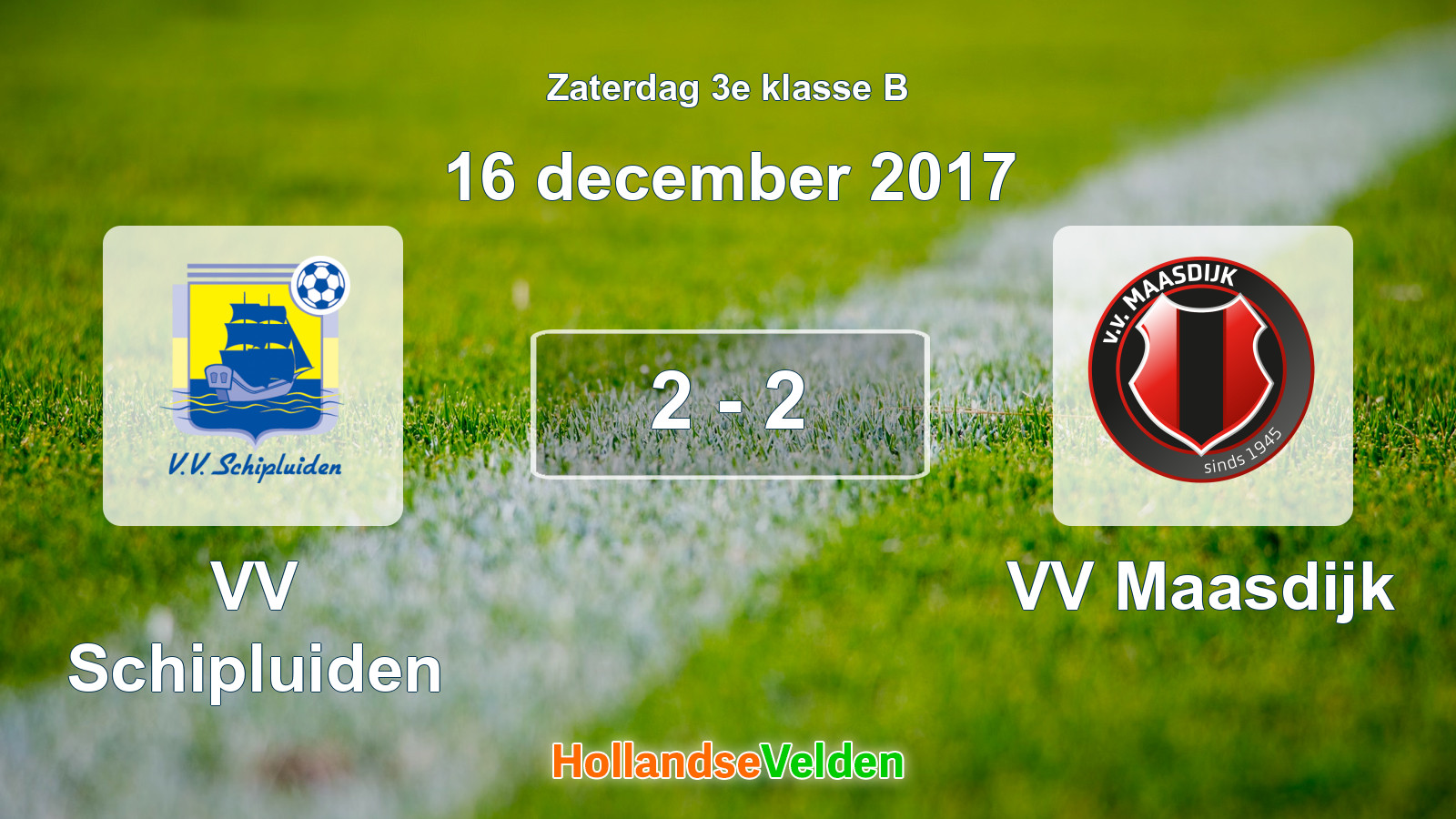 Gespeelde wedstrijd: VV Schipluiden - VV Maasdijk 2 - 2 (16 december 2017)