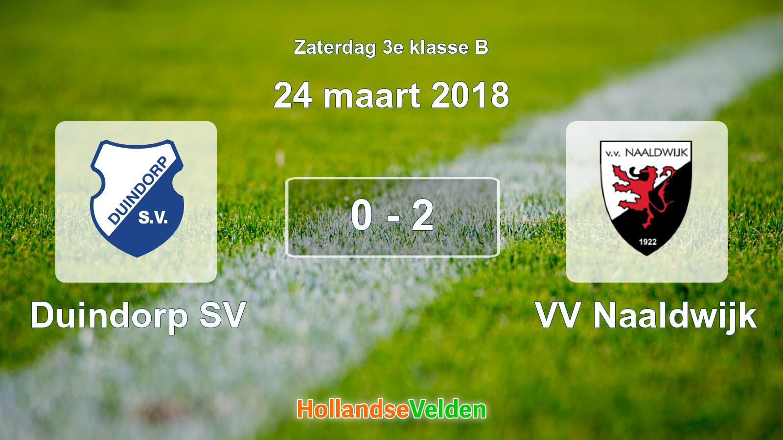 Gespeelde wedstrijd: Duindorp SV - VV Naaldwijk 0 - 2 (24 maart 2018)
