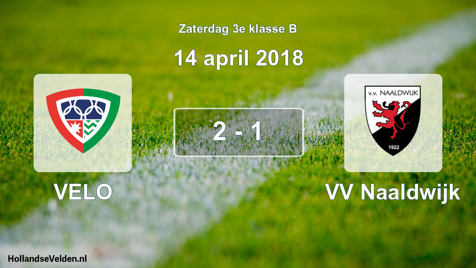 Gespeelde wedstrijd: VELO - VV Naaldwijk 2 - 1 (14 april 2018)