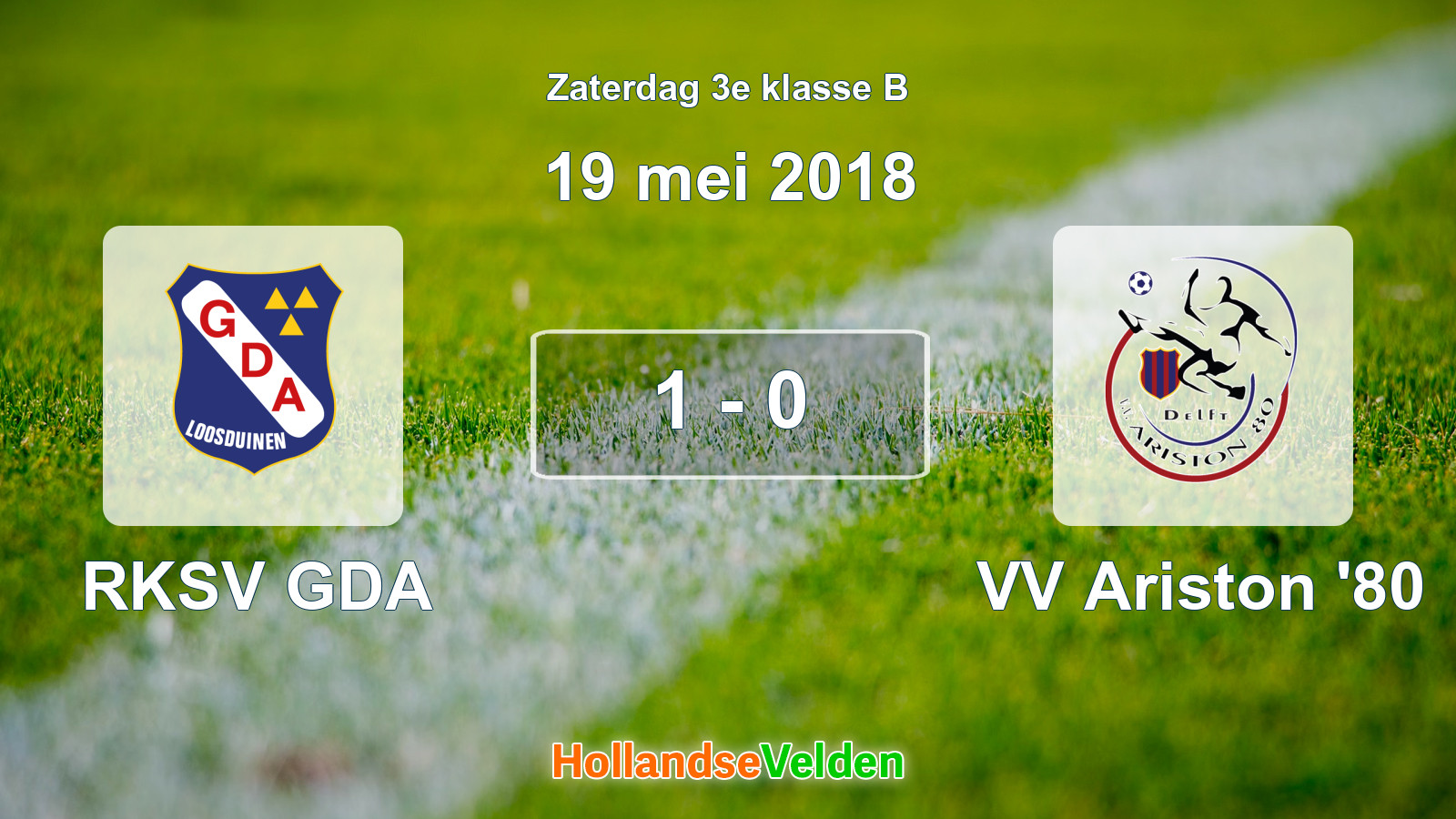 Gespeelde wedstrijd: RKSV GDA - VV Ariston '80 1 - 0 (19 mei 2018)