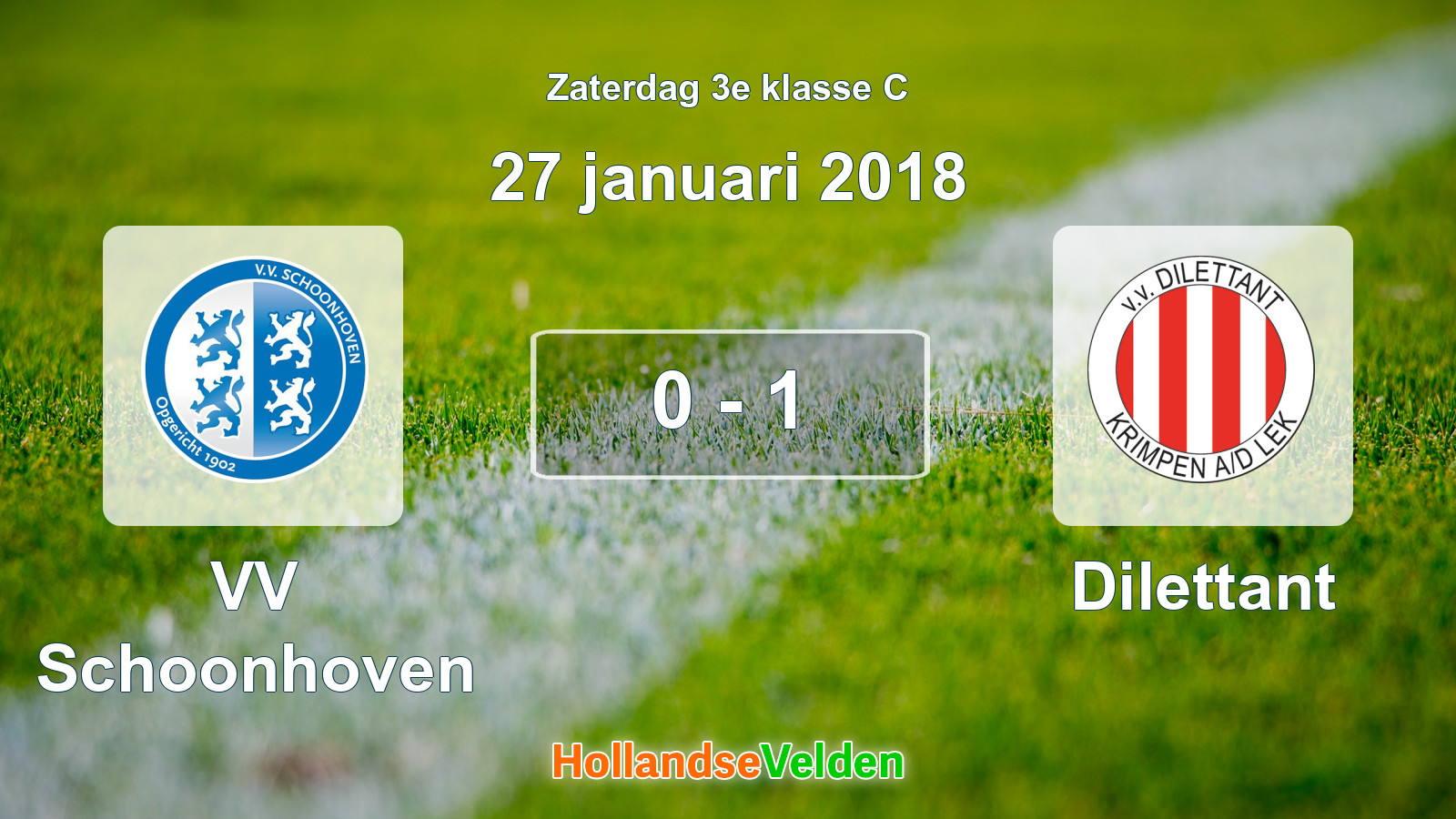 Gespeelde wedstrijd: VV Schoonhoven - Dilettant 0 - 1 (27 januari 2018)
