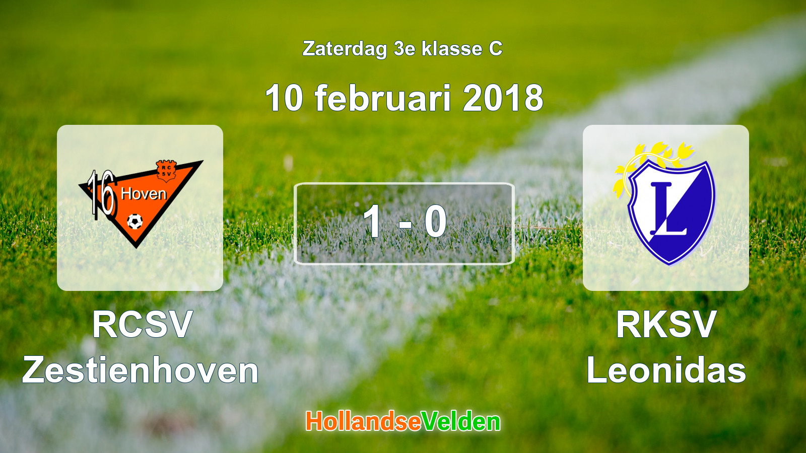 Gespeelde wedstrijd: RCSV Zestienhoven - RKSV Leonidas 1 - 0 (10 februari 2018)
