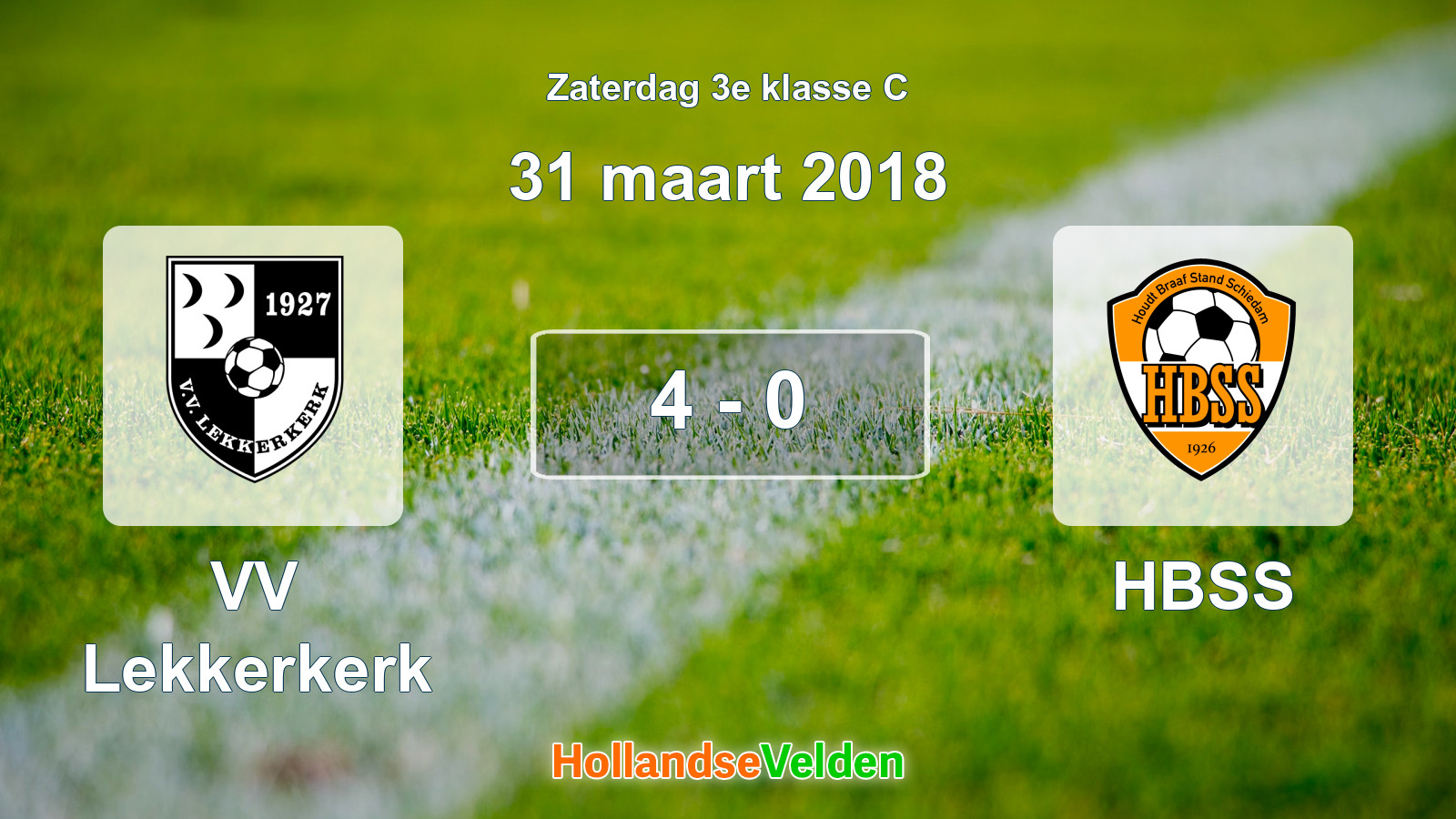 Gespeelde wedstrijd: VV Lekkerkerk - HBSS 4 - 0 (31 maart 2018)