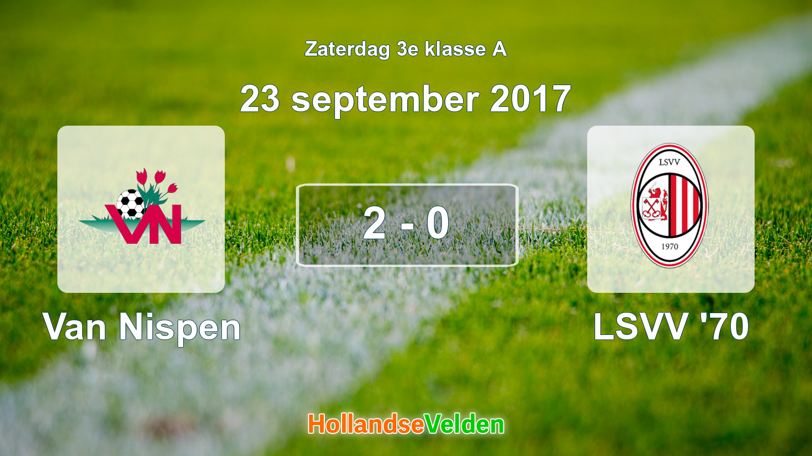 Gespeelde wedstrijd: Van Nispen - LSVV '70 2 - 0 (23 september 2017)