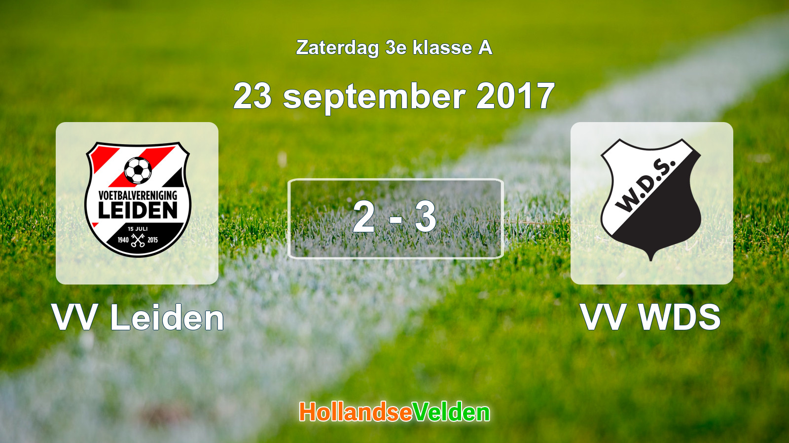 Gespeelde wedstrijd: VV Leiden - VV WDS 2 - 3 (23 september 2017)
