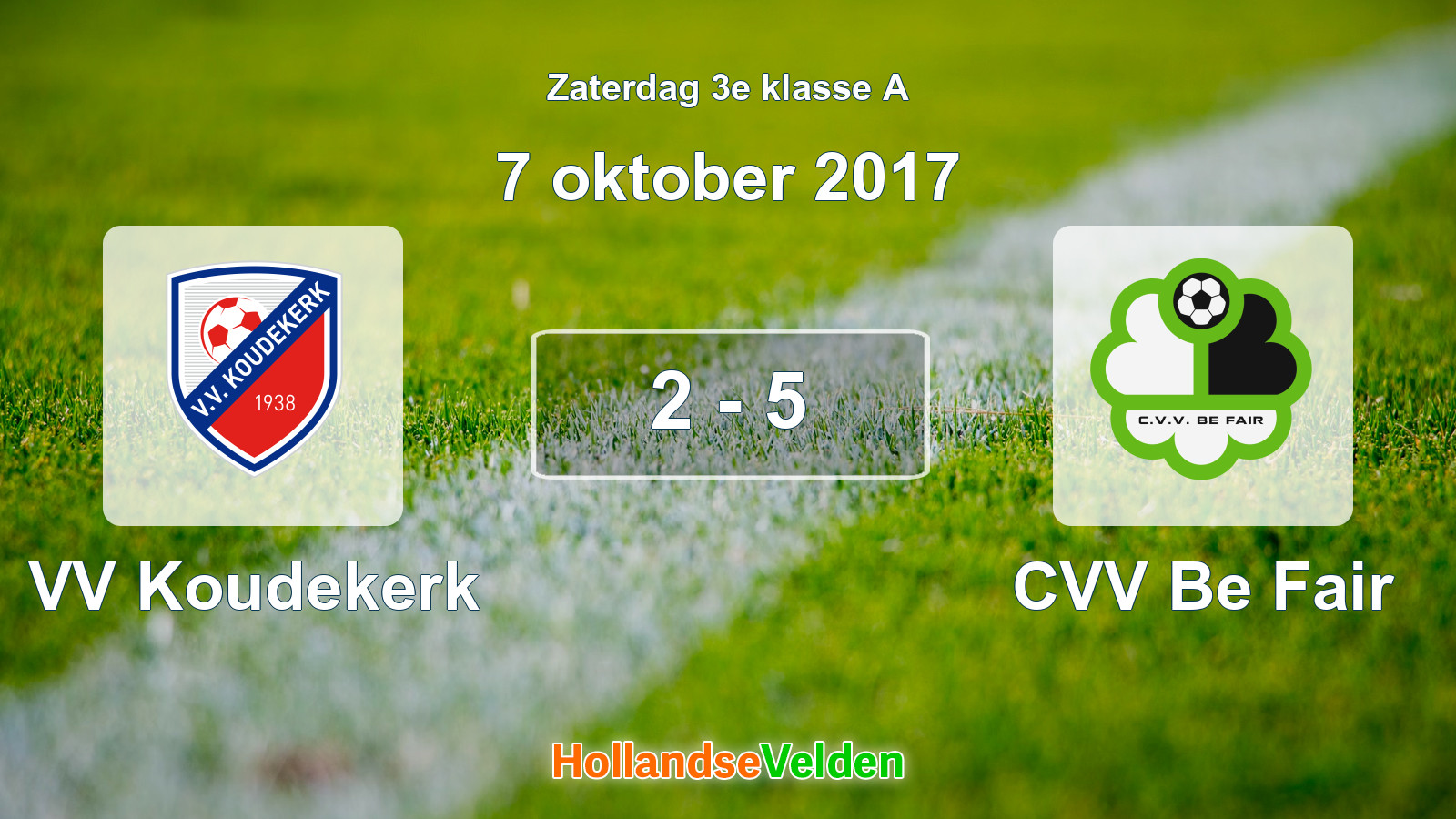 Gespeelde wedstrijd: VV Koudekerk - CVV Be Fair 2 - 5 (7 oktober 2017)