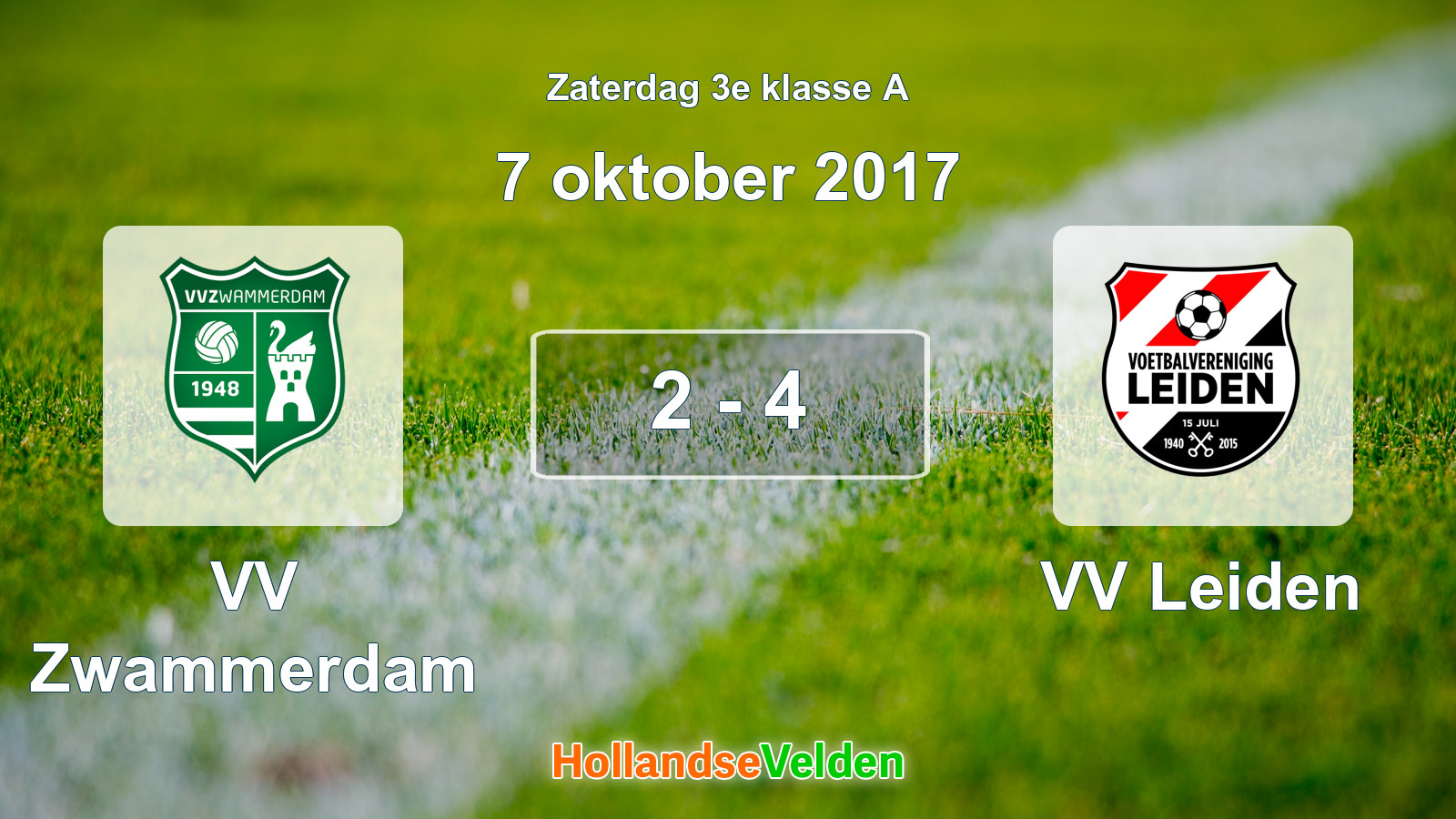 Gespeelde wedstrijd: VV Zwammerdam - VV Leiden 2 - 4 (7 oktober 2017)