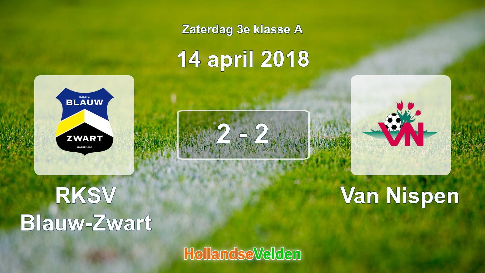 Gespeelde wedstrijd: RKSV Blauw-Zwart - Van Nispen 2 - 2 (14 april 2018)