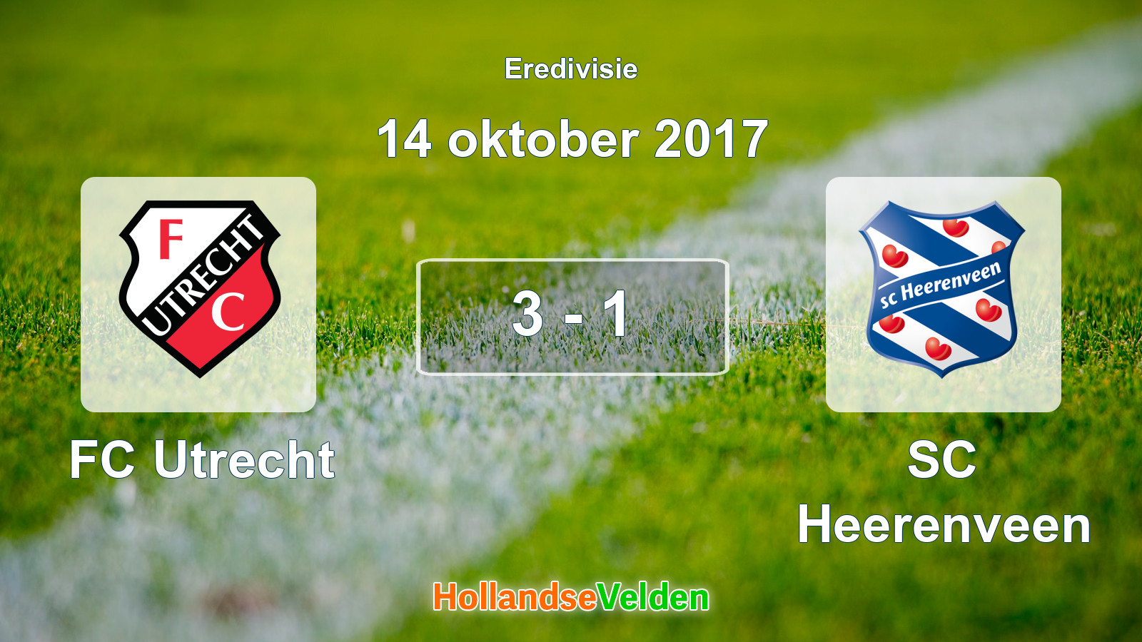 Gespeelde wedstrijd: FC Utrecht - SC Heerenveen 3 - 1 (14 oktober 2017)