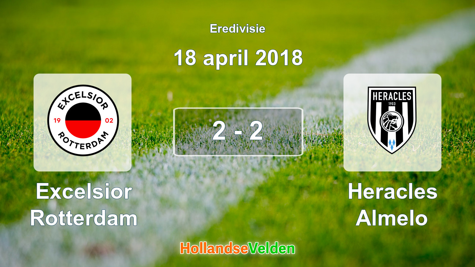 Gespeelde wedstrijd: Excelsior Rotterdam - Heracles Almelo 2 - 2 (18 april 2018)