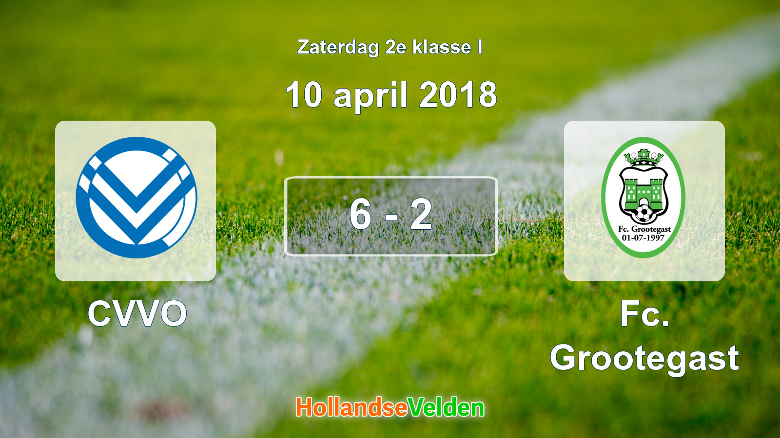 Gespeelde wedstrijd: CVVO - Fc. Grootegast 6 - 2 (10 april 2018)
