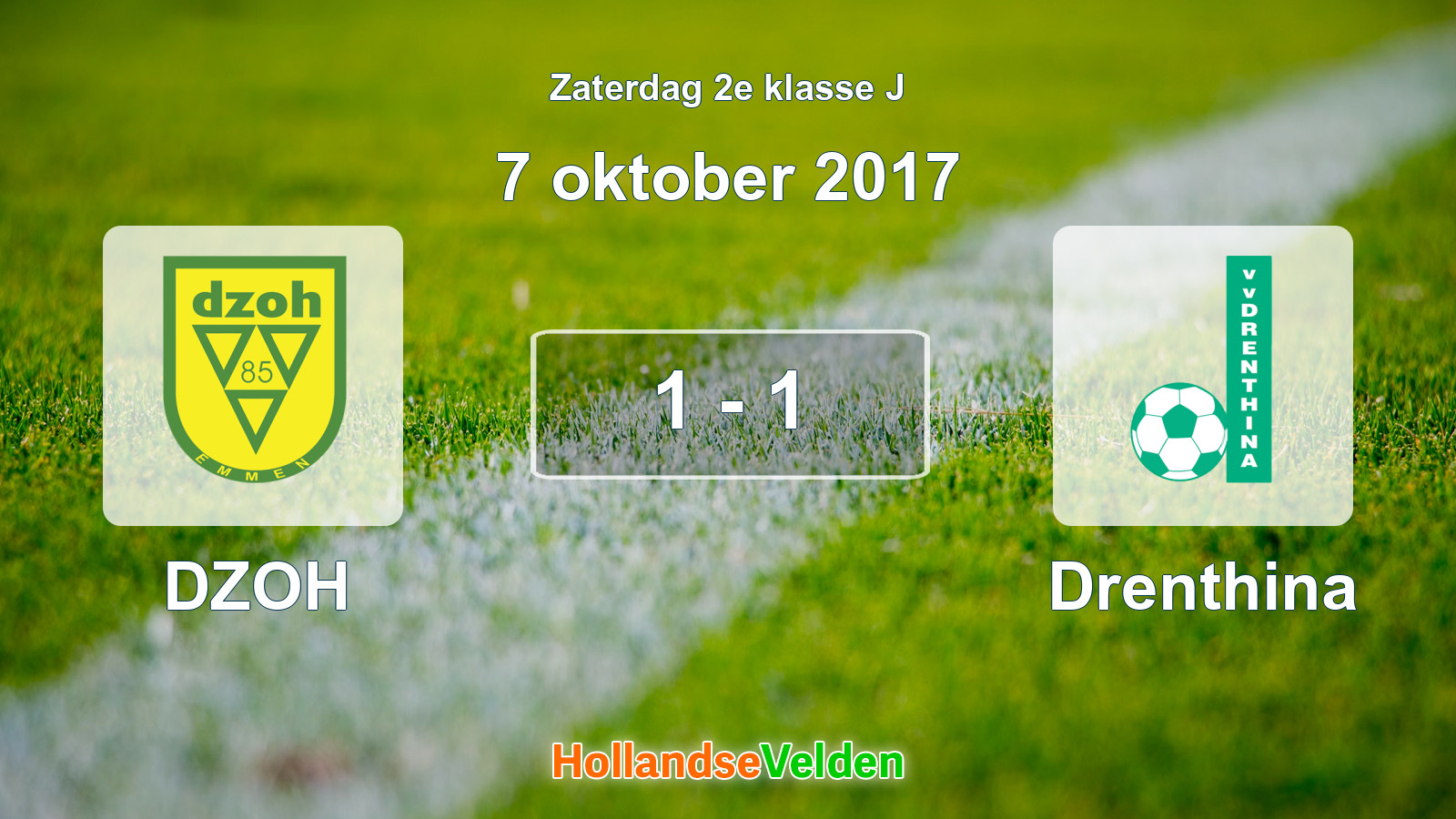 Gespeelde wedstrijd: DZOH - Drenthina 1 - 1 (7 oktober 2017)