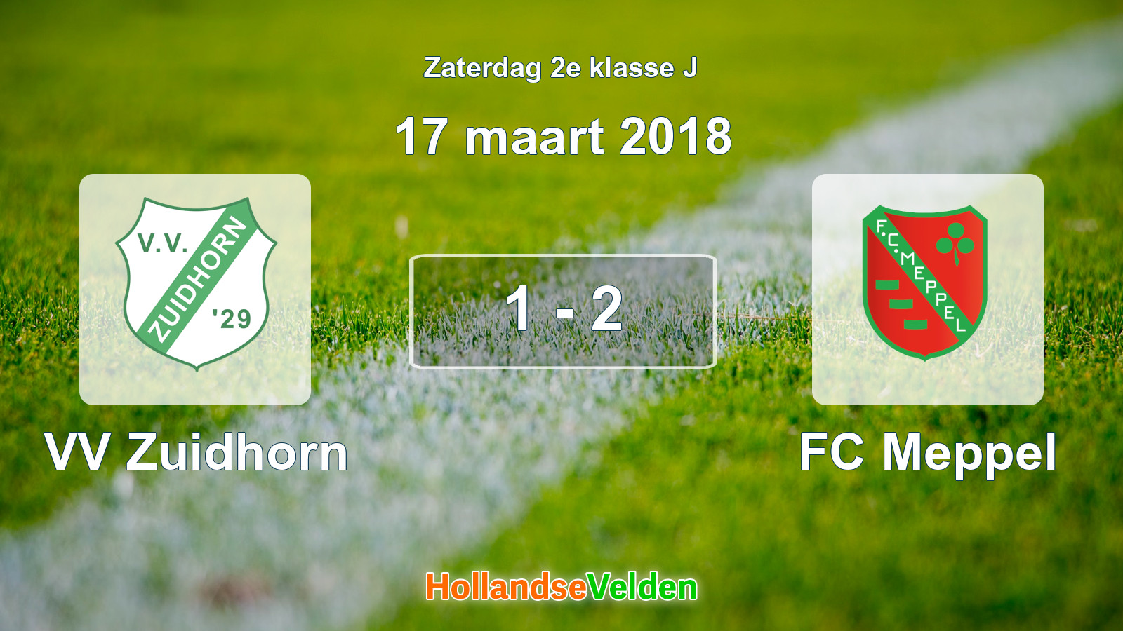 Gespeelde wedstrijd: VV Zuidhorn - FC Meppel 1 - 2 (17 maart 2018)