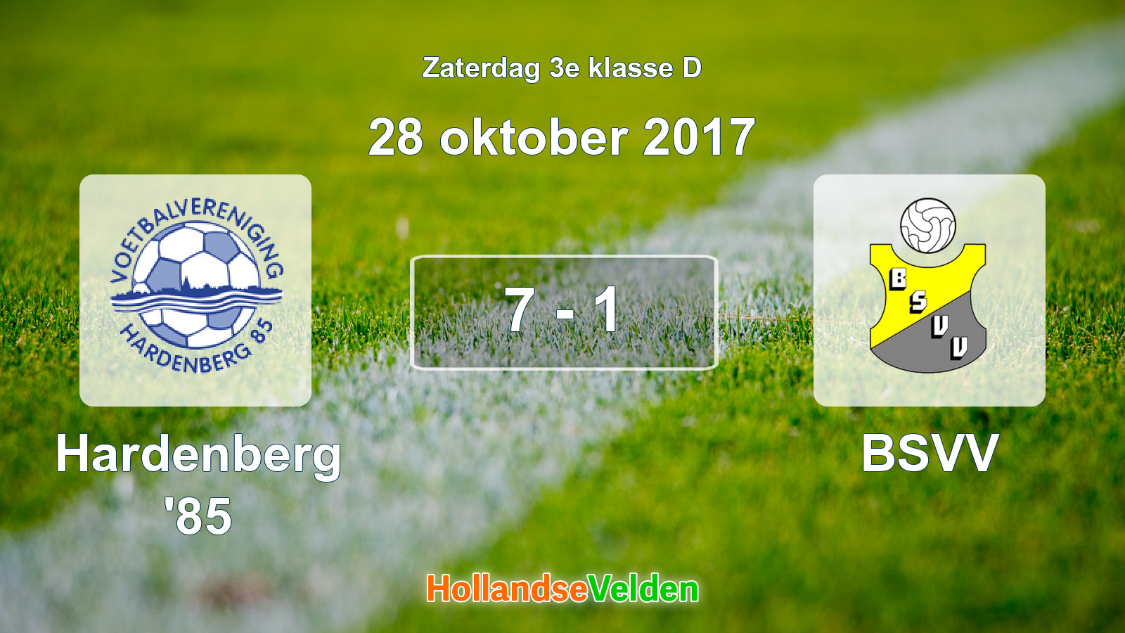 Gespeelde wedstrijd: Hardenberg '85 - BSVV 7 - 1 (28 oktober 2017)
