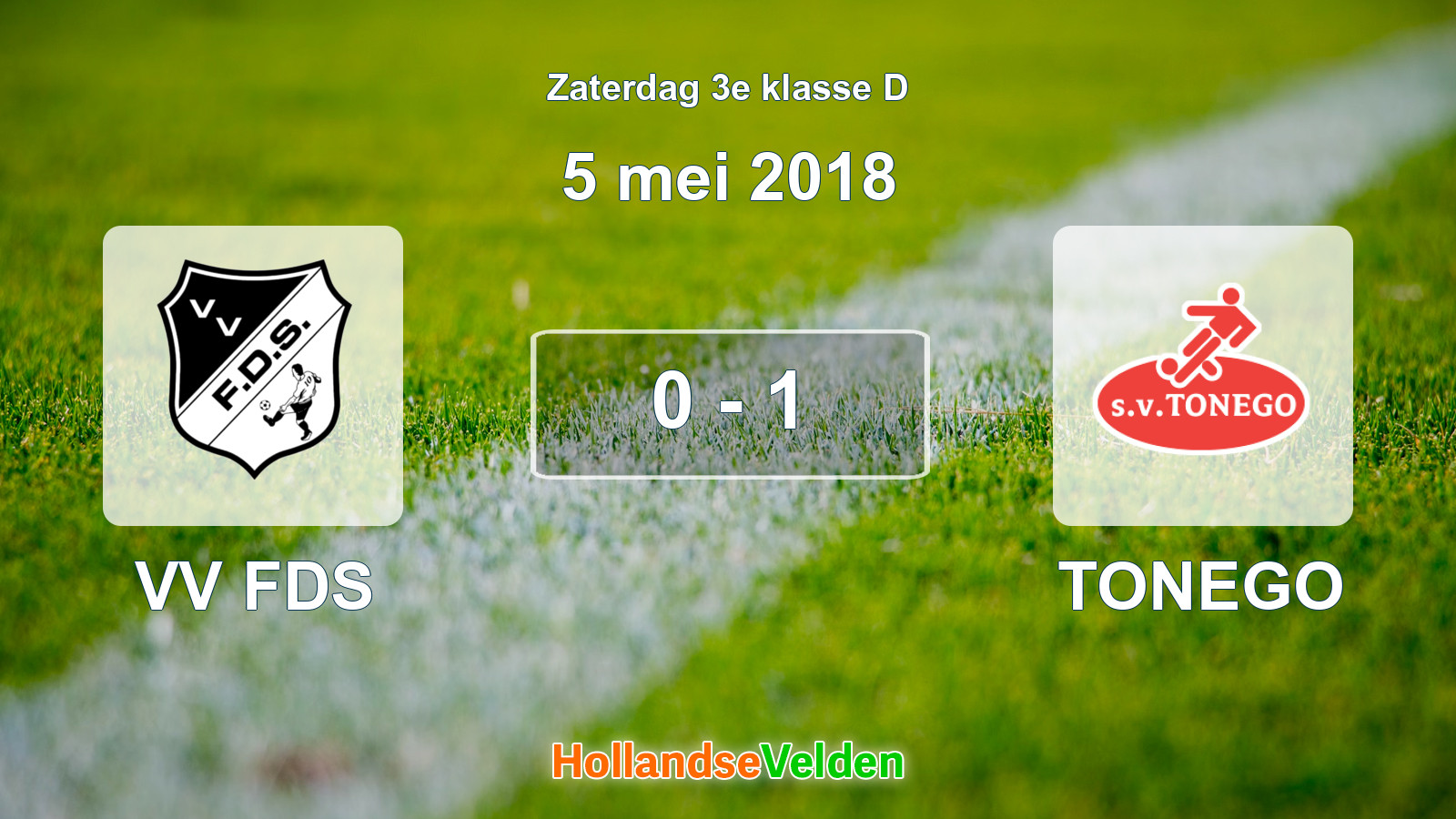 Gespeelde wedstrijd: VV FDS - TONEGO 0 - 1 (5 mei 2018)