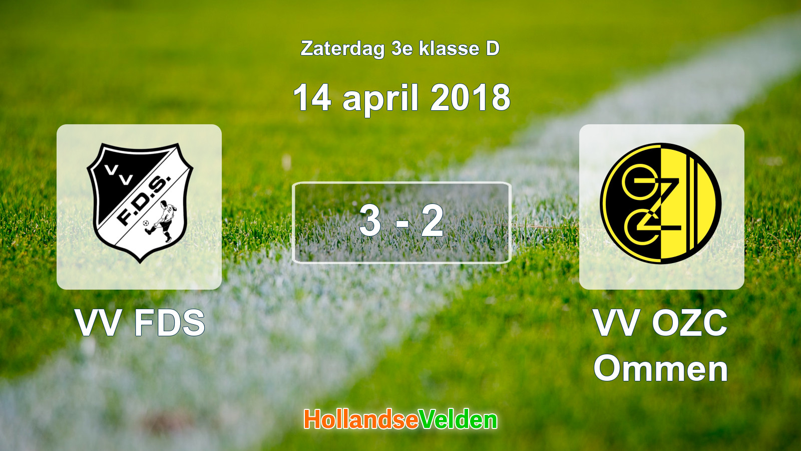 Gespeelde wedstrijd: VV FDS - VV OZC Ommen 3 - 2 (14 april 2018)