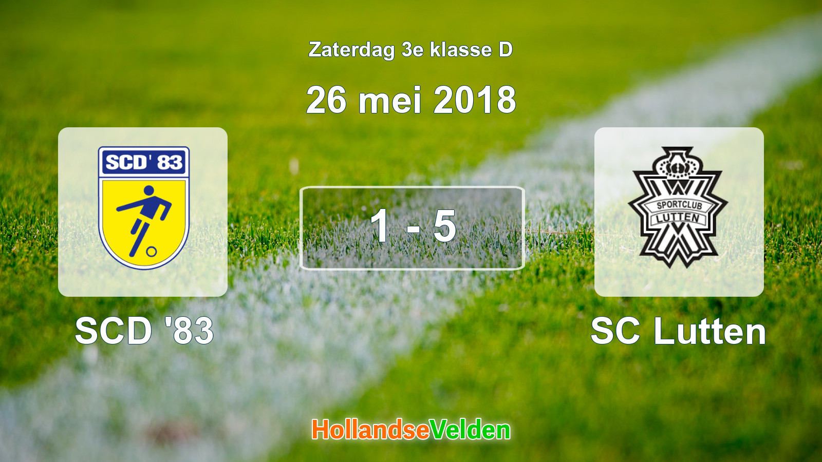 Gespeelde wedstrijd: SCD '83 - SC Lutten 1 - 5 (26 mei 2018)