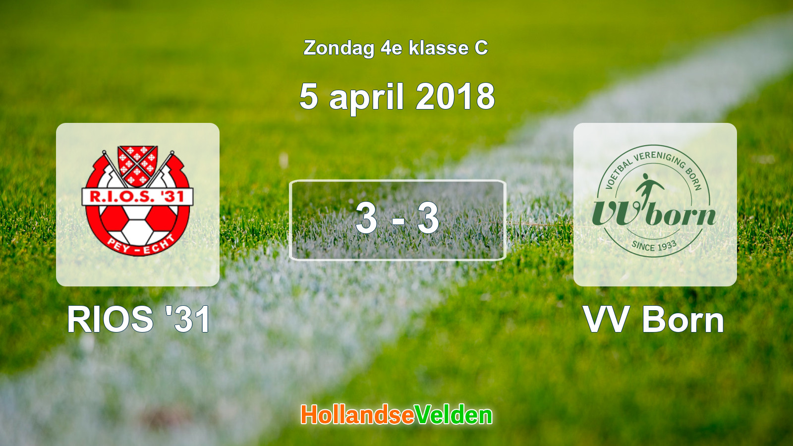 Gespeelde wedstrijd: RIOS '31 - VV Born 3 - 3 (5 april 2018)
