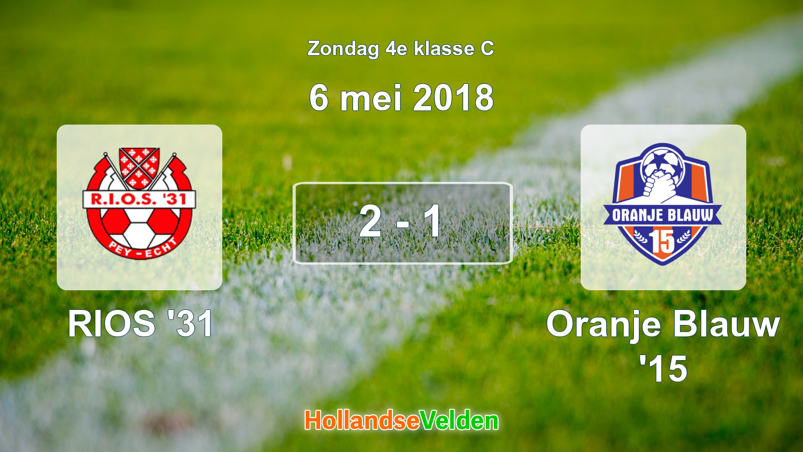 Gespeelde wedstrijd: RIOS '31 - Oranje Blauw '15 2 - 1 (6 mei 2018)