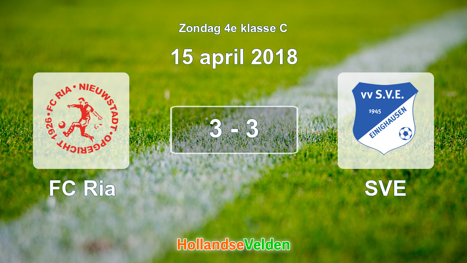 Gespeelde wedstrijd: FC Ria - SVE 3 - 3 (15 april 2018)