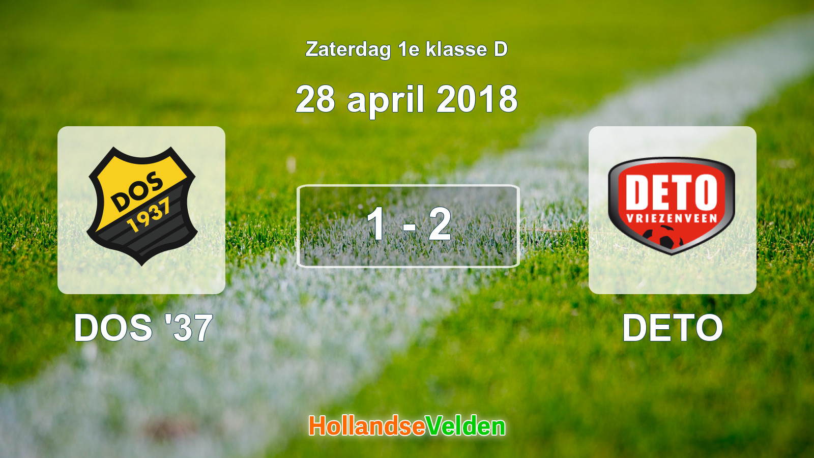 Gespeelde wedstrijd: DOS '37 - DETO 1 - 2 (28 april 2018)