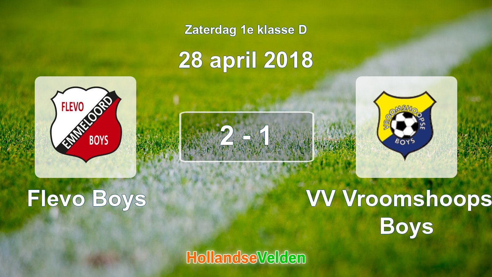 Gespeelde wedstrijd: Flevo Boys - VV Vroomshoopse Boys 2 - 1 (28 april 2018)