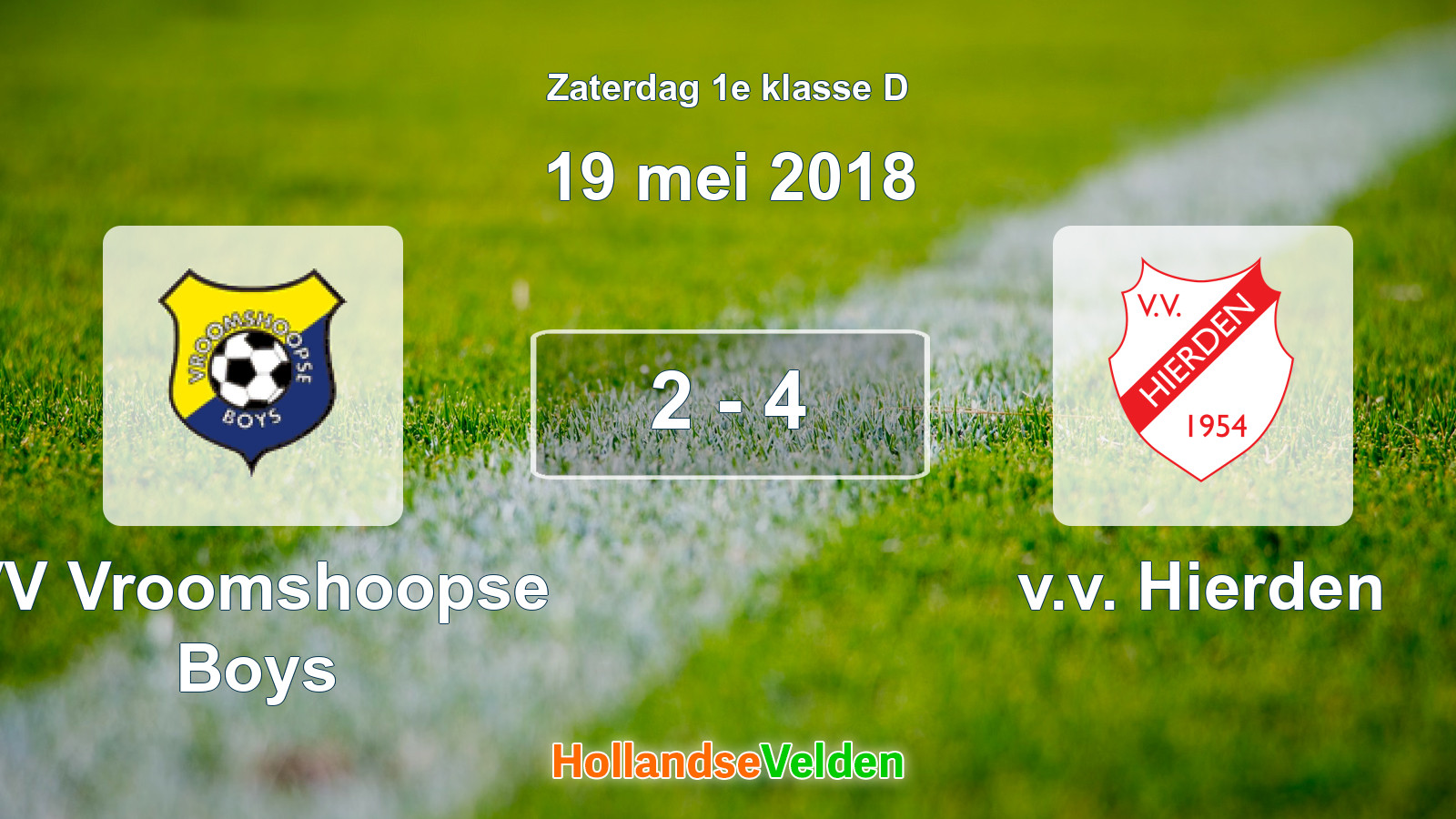 Gespeelde wedstrijd: VV Vroomshoopse Boys - v.v. Hierden 2 - 4 (19 mei 2018)