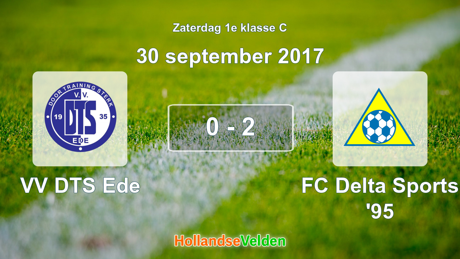Gespeelde wedstrijd: VV DTS Ede - FC Delta Sports '95 0 - 2 (30 september 2017)