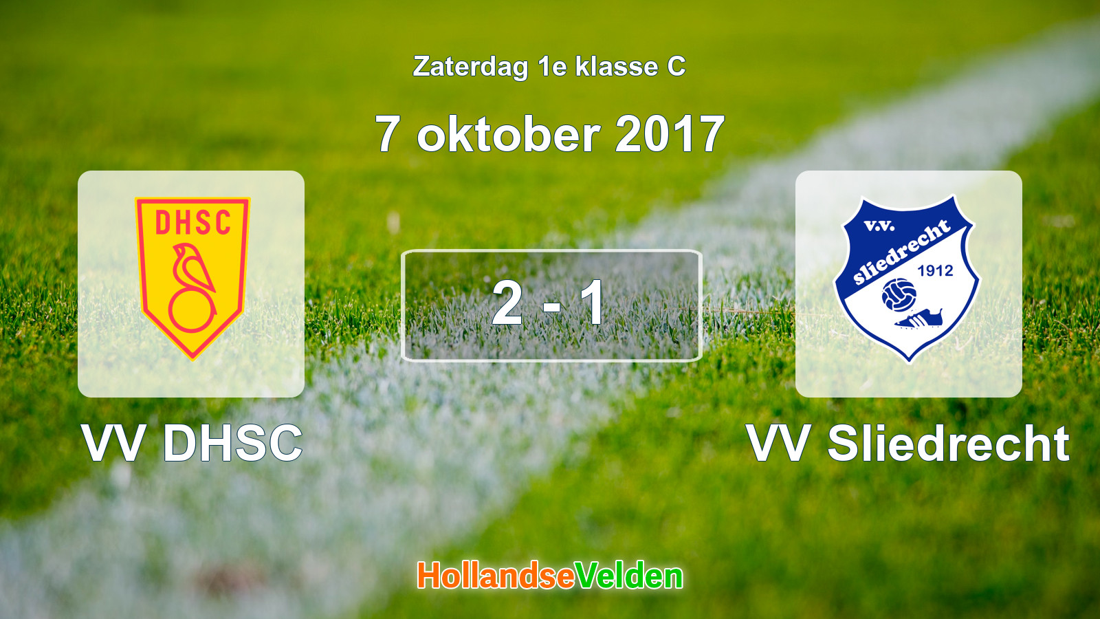Gespeelde wedstrijd: VV DHSC - VV Sliedrecht 2 - 1 (7 oktober 2017)