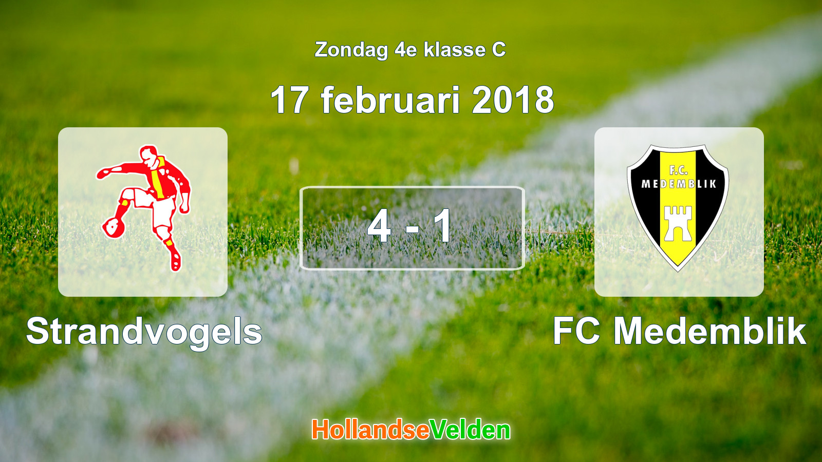 Gespeelde wedstrijd: Strandvogels - FC Medemblik 4 - 1 (17 februari 2018)