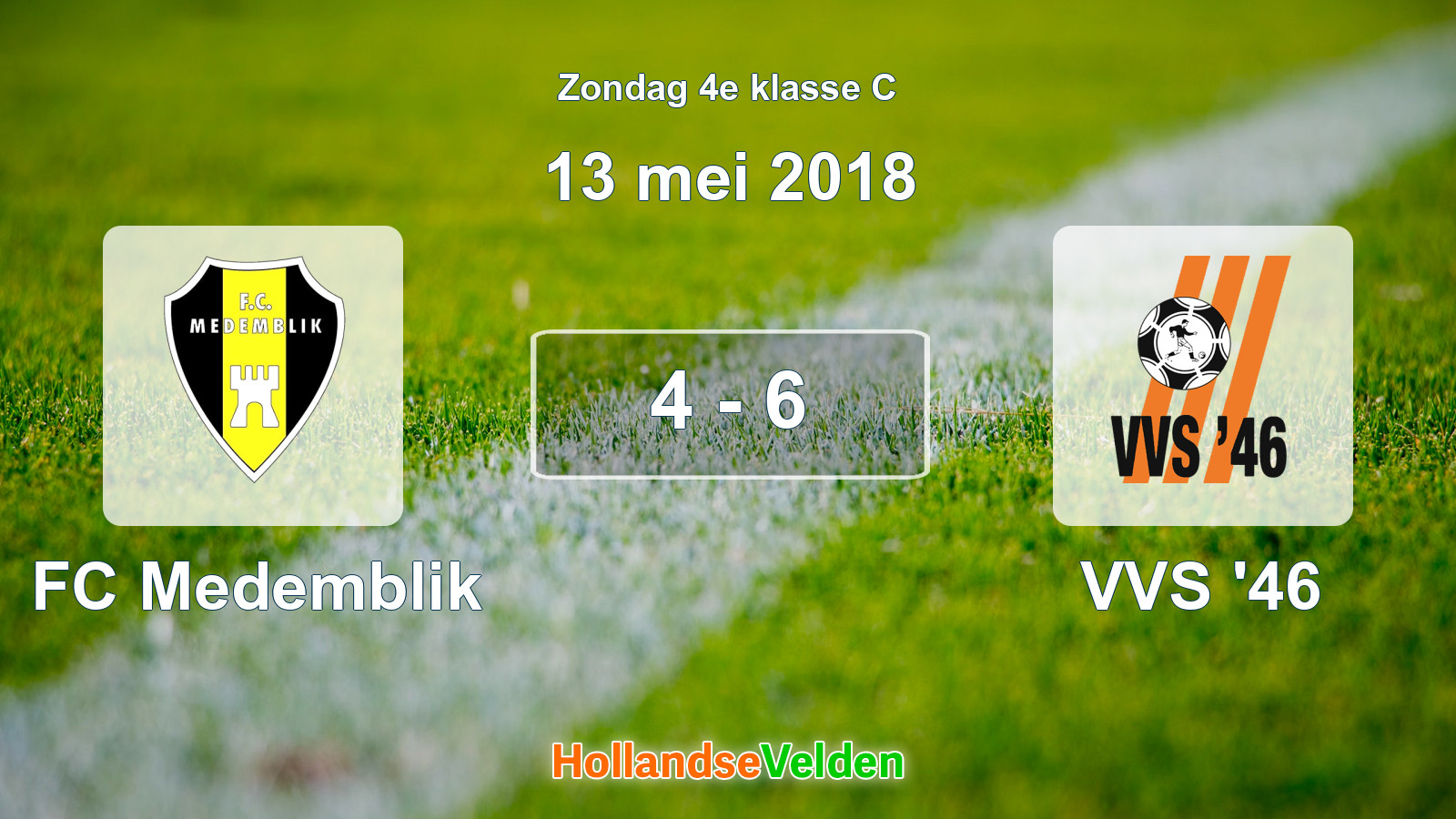 Gespeelde wedstrijd: FC Medemblik - VVS '46 4 - 6 (13 mei 2018)