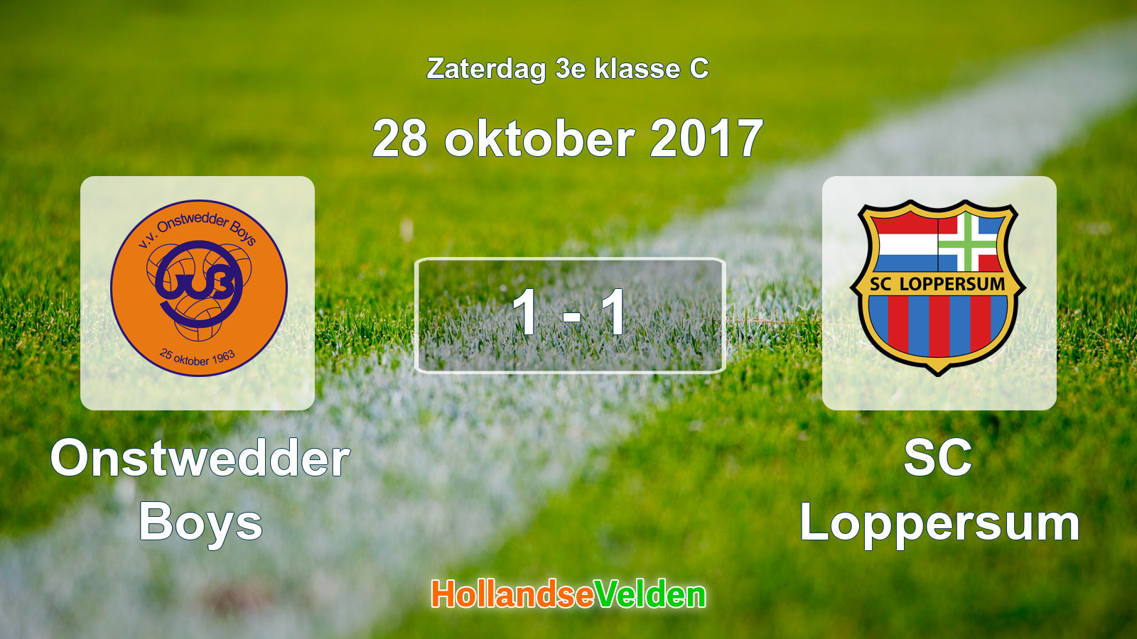 Gespeelde wedstrijd: Onstwedder Boys - SC Loppersum 1 - 1 (28 oktober 2017)