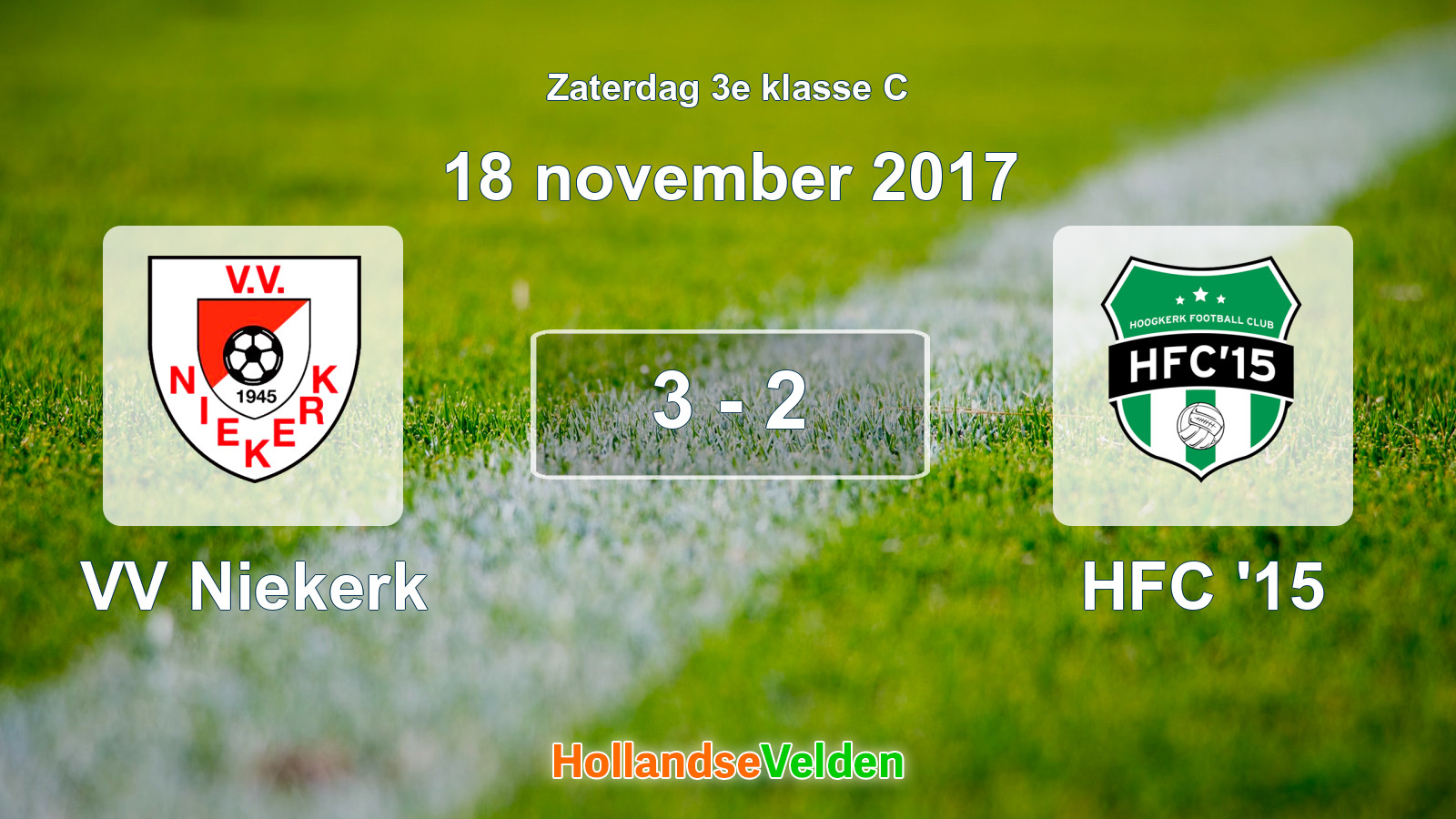Gespeelde wedstrijd: VV Niekerk - HFC '15 3 - 2 (18 november 2017)