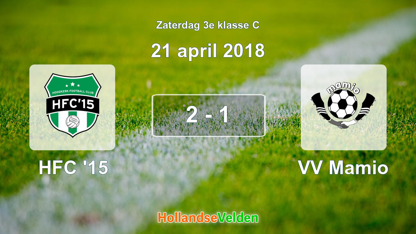 Gespeelde wedstrijd: HFC '15 - VV Mamio 2 - 1 (21 april 2018)