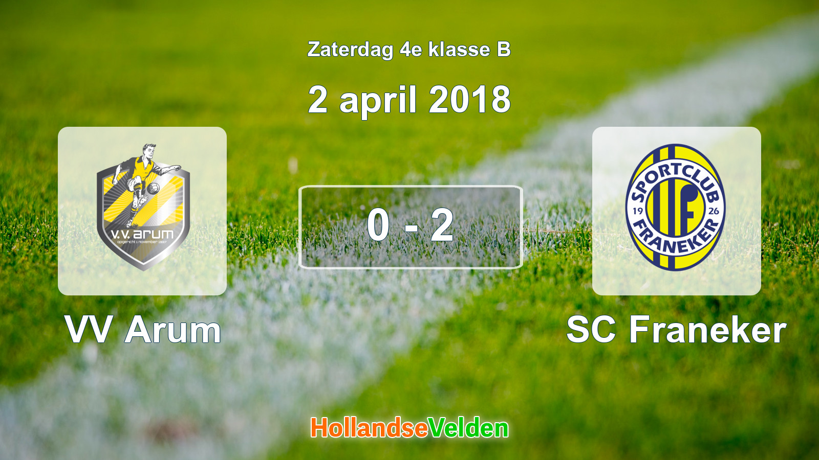 Gespeelde wedstrijd: VV Arum - SC Franeker 0 - 2 (2 april 2018)