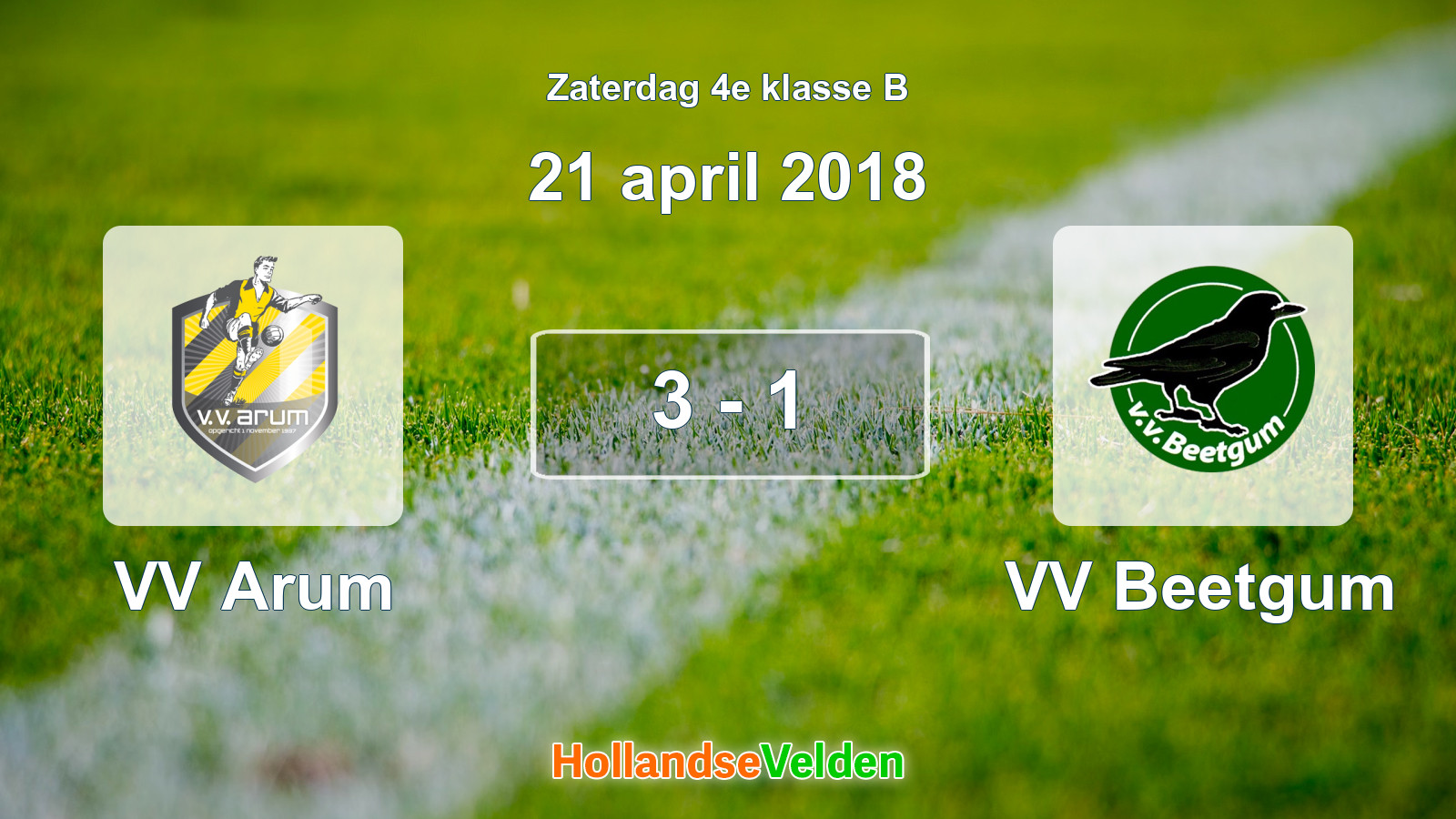 Gespeelde wedstrijd: VV Arum - VV Beetgum 3 - 1 (21 april 2018)